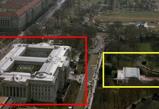 Casa Blanca y departamento del tesoro. Wikimedia Commons